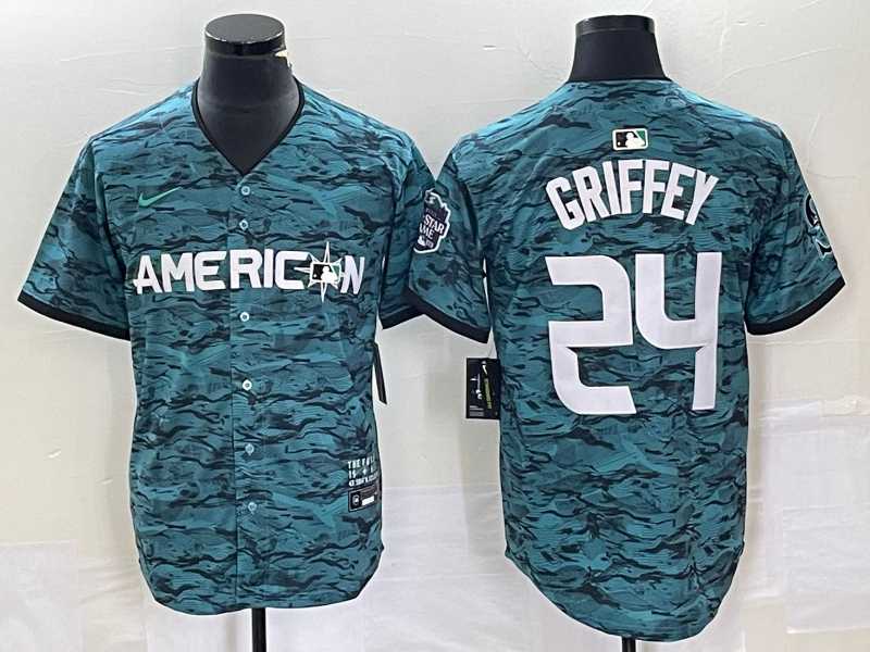 Men%27s Seattle Mariners #24 Ken Griffey Teal 2023 All Star Cool Base Stitched Jersey1